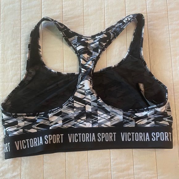 Victoria Sport Black and White Geometric Sports Bra Large - Picture 4 of 7